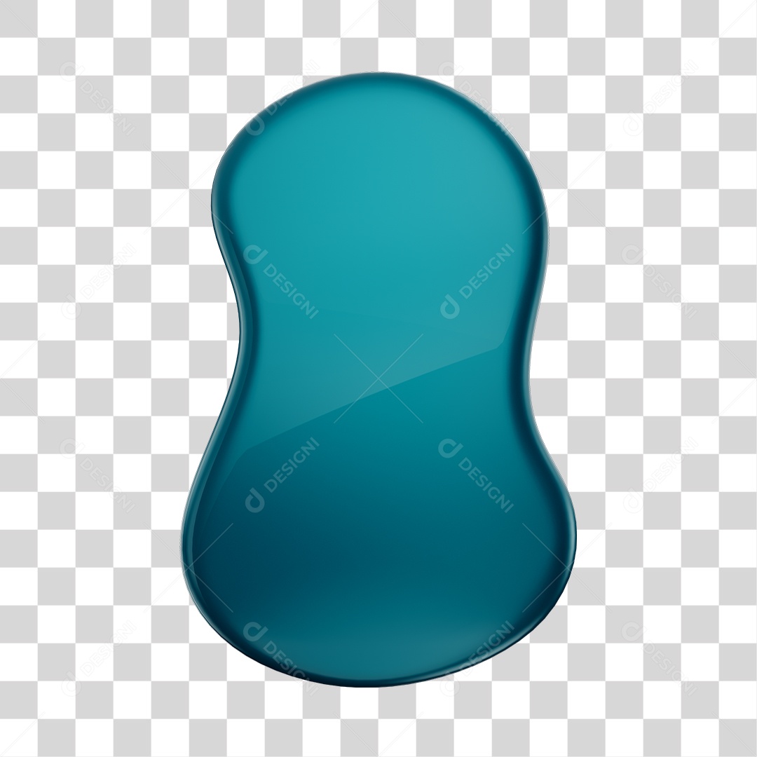 Forma Geométrica Elemento 3D Azul PNG Transparente