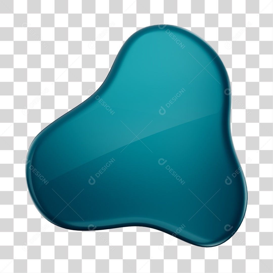 Forma Geométrica Elemento 3D Azul PNG Transparente