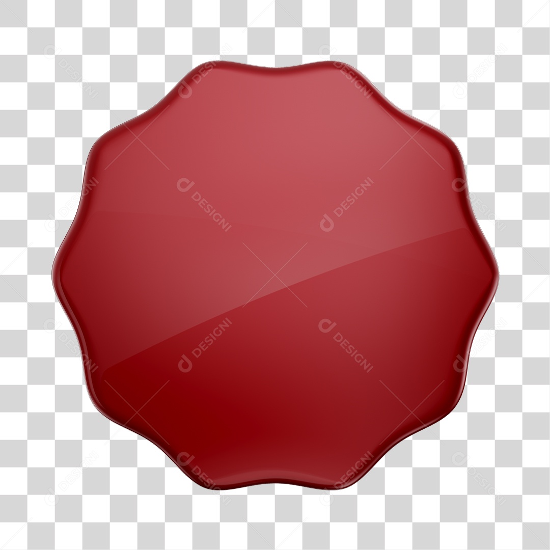 Forma Geométrica Eneágono Elemento 3D Vermelho PNG Transparente