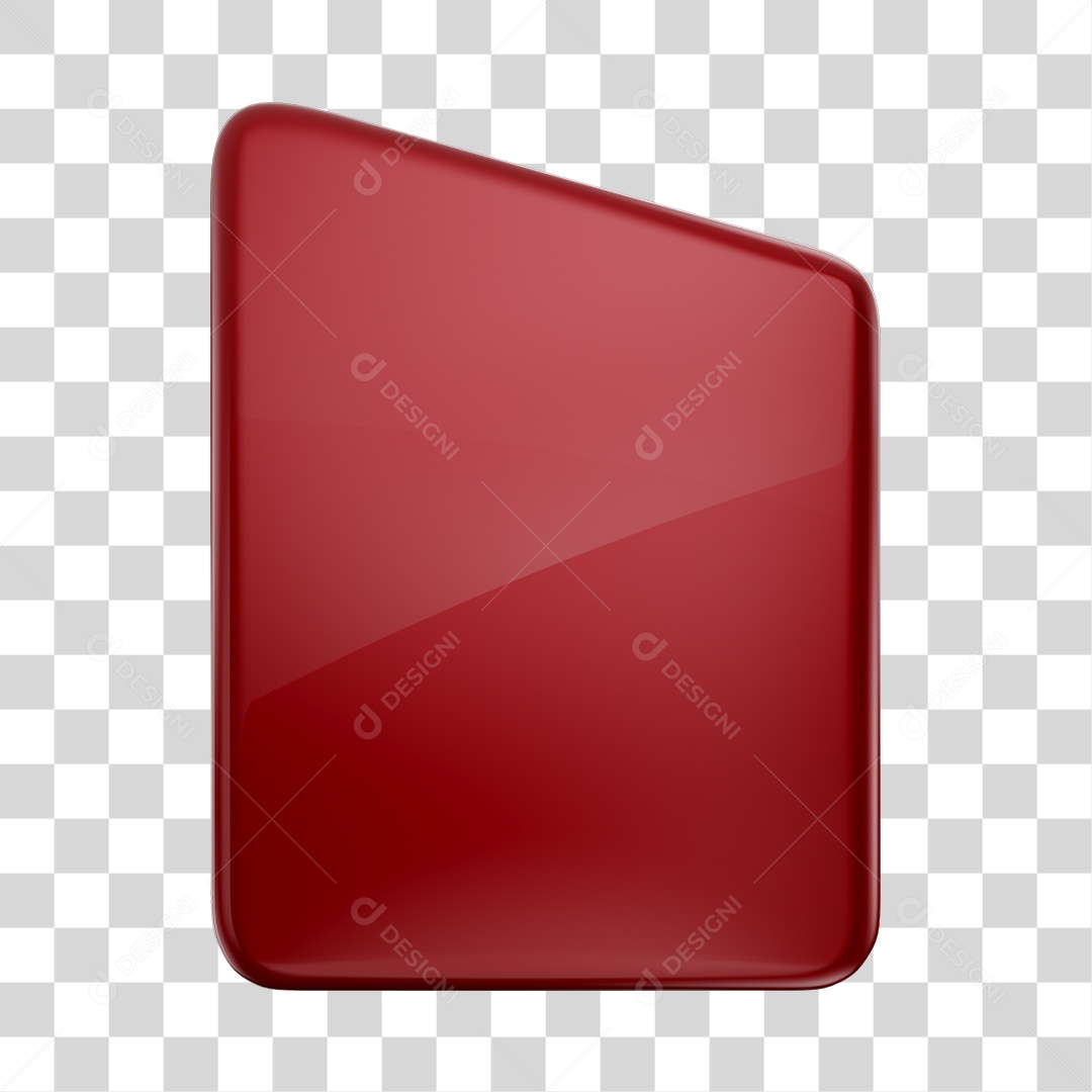 Forma Geométrica Elemento 3D Vermelho PNG Transparente