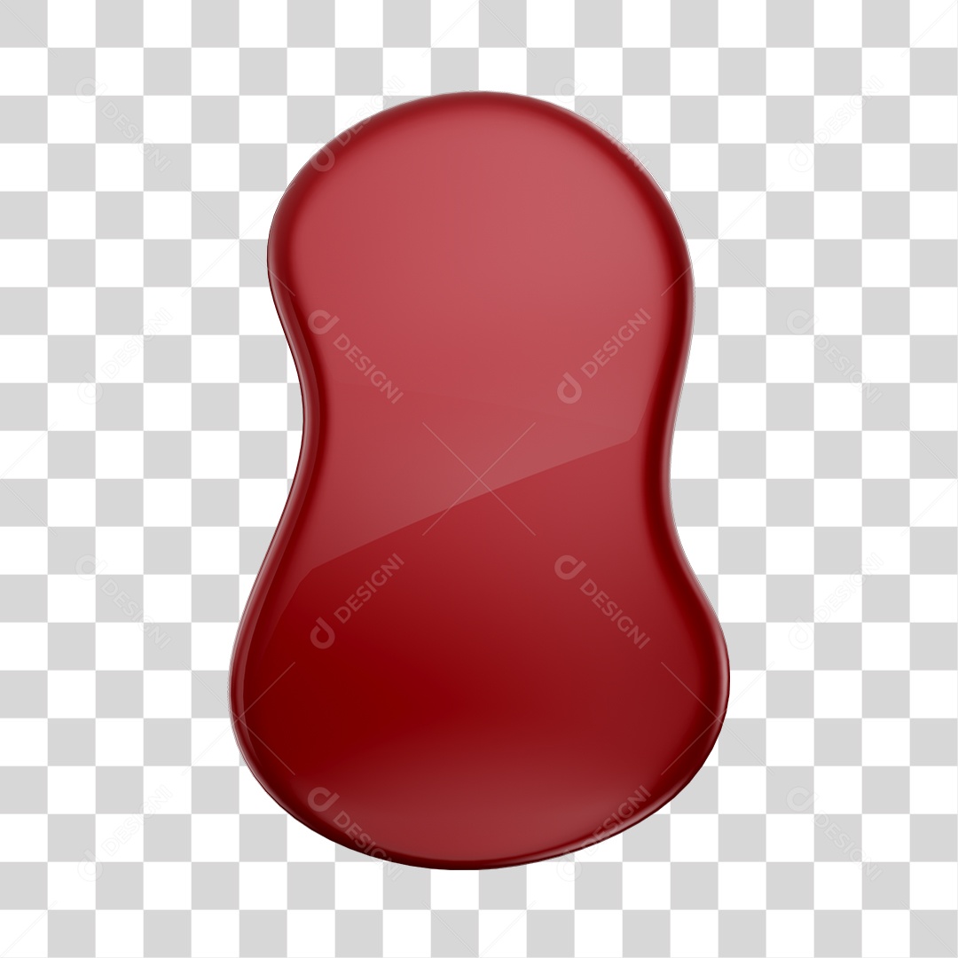 Forma Geométrica Elemento 3D Vermelho PNG Transparente