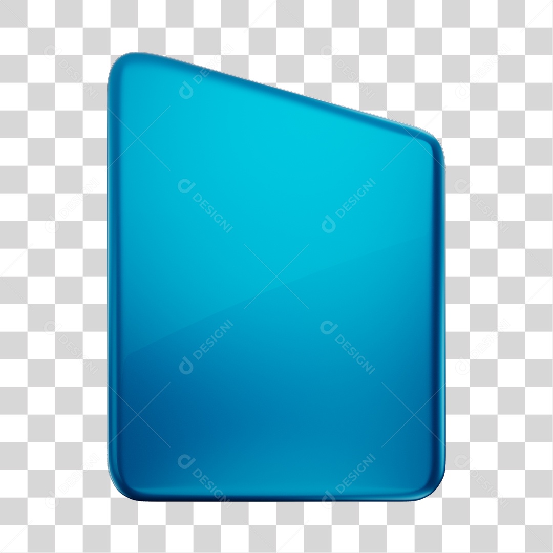 Forma Geométrica Quadrado Elemento 3D Azul PNG Transparente