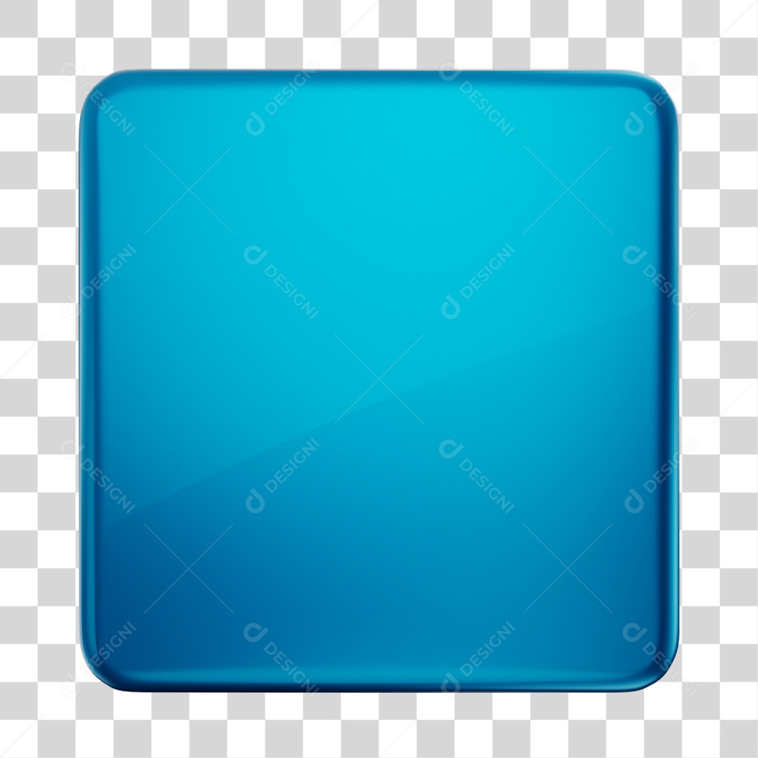 Forma Geométrica Quadrado Elemento 3D Azul PNG Transparente
