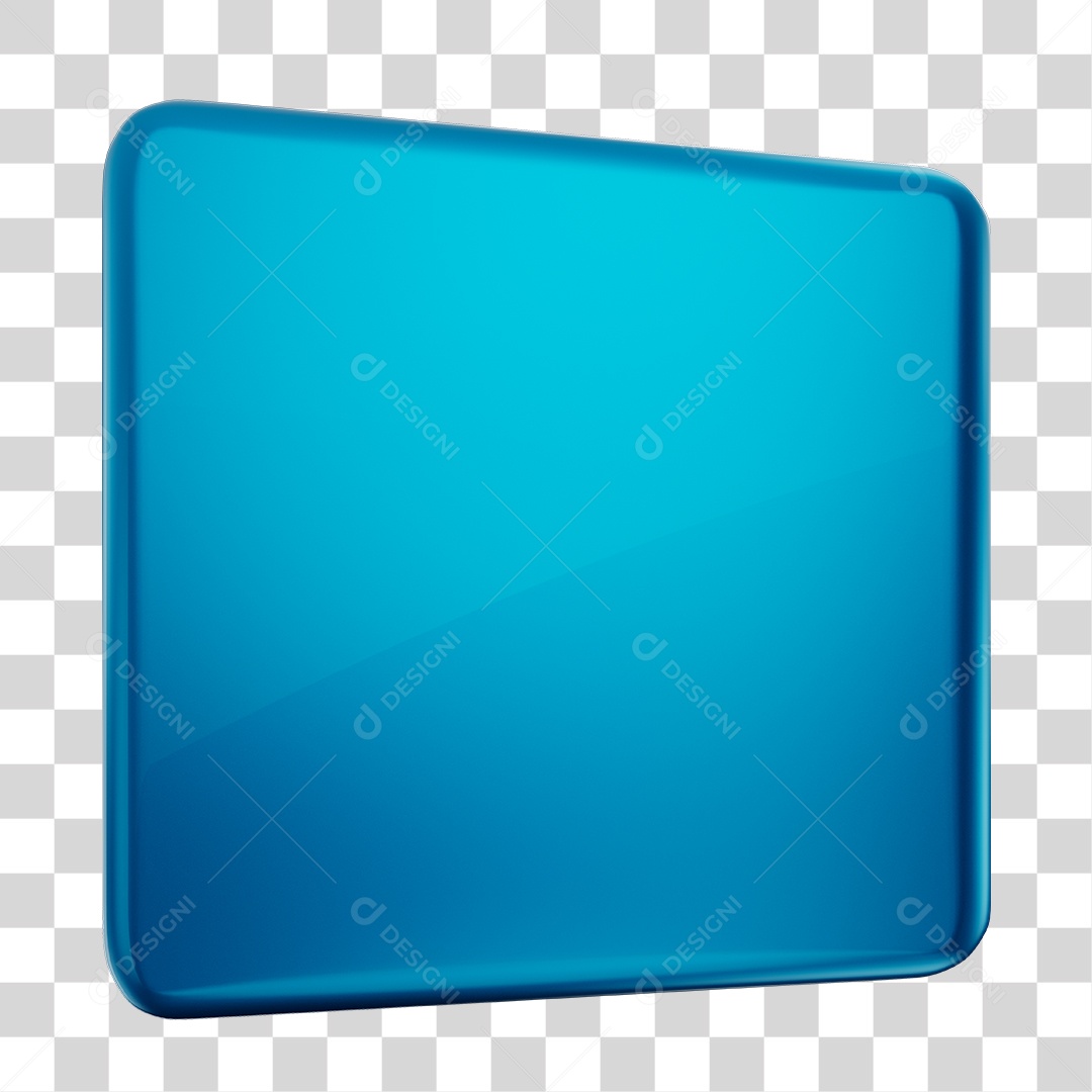 Forma Geométrica Quadrado Elemento 3D Azul PNG Transparente