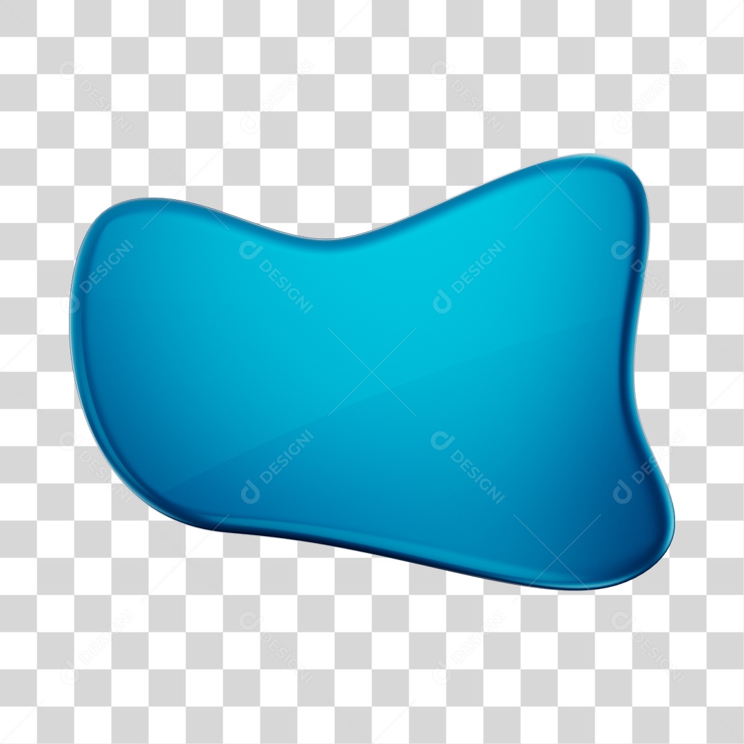Forma Geométrica Elemento 3D Azul PNG Transparente