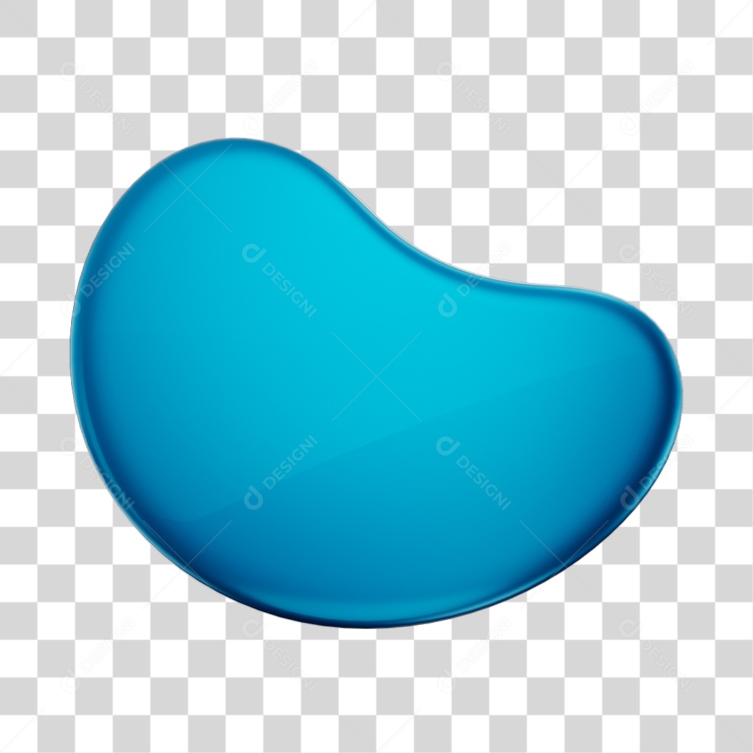 Forma Geométrica Elemento 3D Azul PNG Transparente