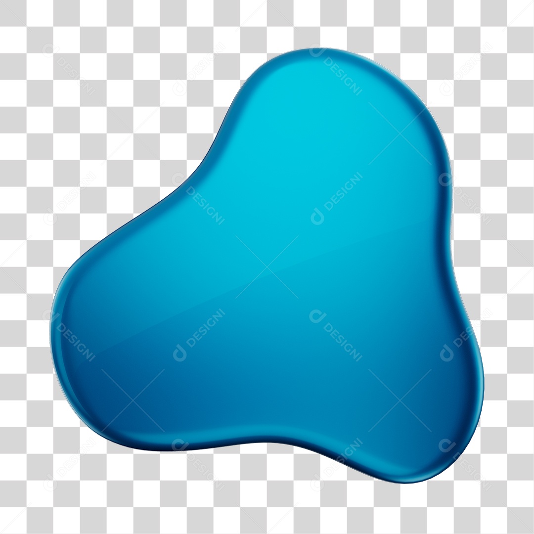 Forma Geométrica Elemento 3D Azul PNG Transparente