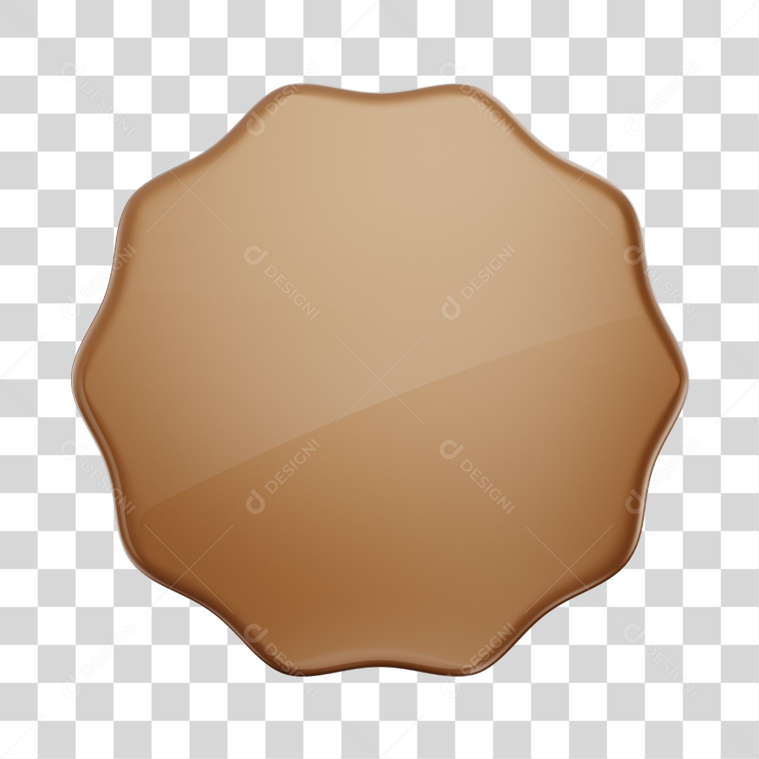 Forma Geométrica Eneágono Elemento 3D Marrom PNG Transparente