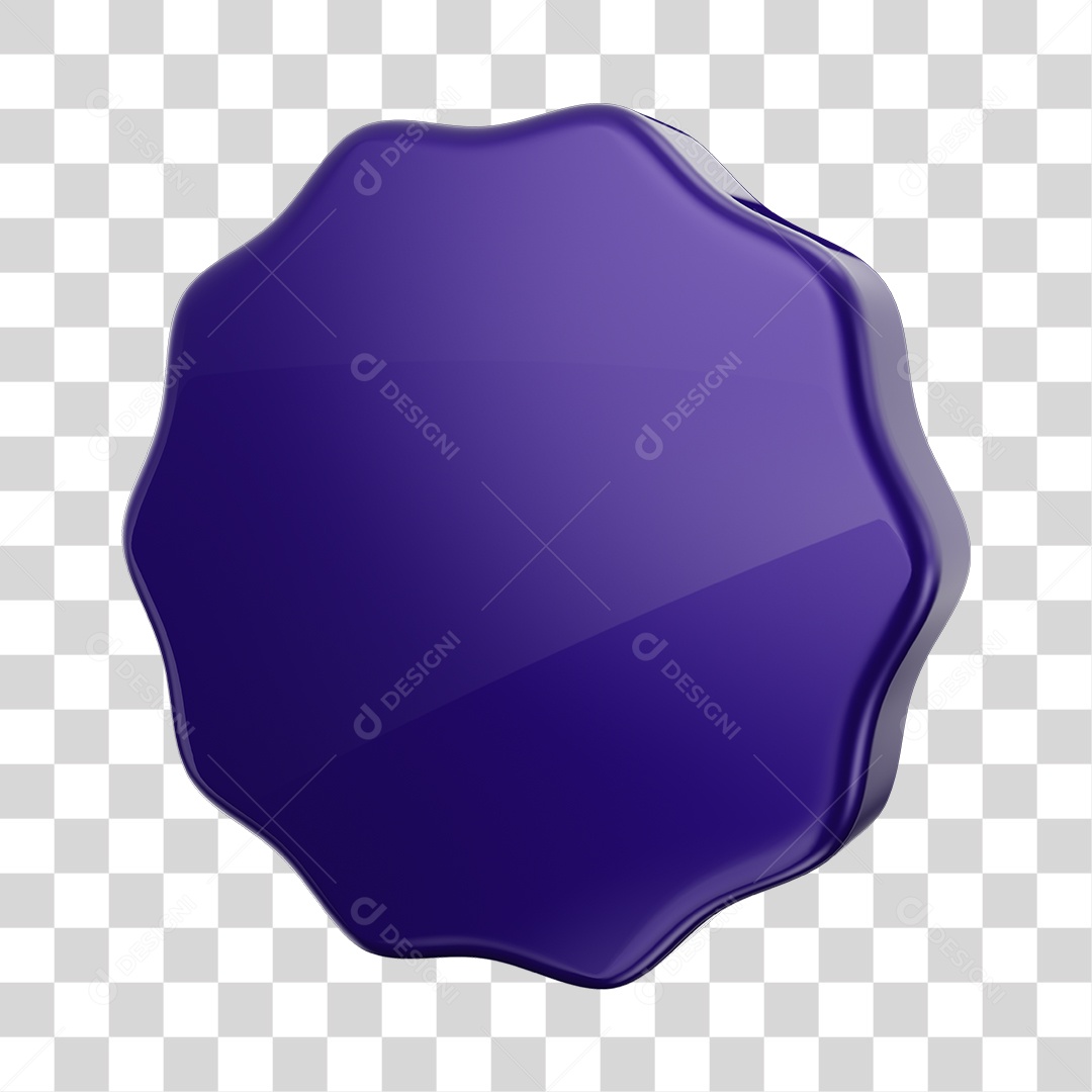 Forma Geométrica Eneágono Elemento 3D Roxo PNG Transparente