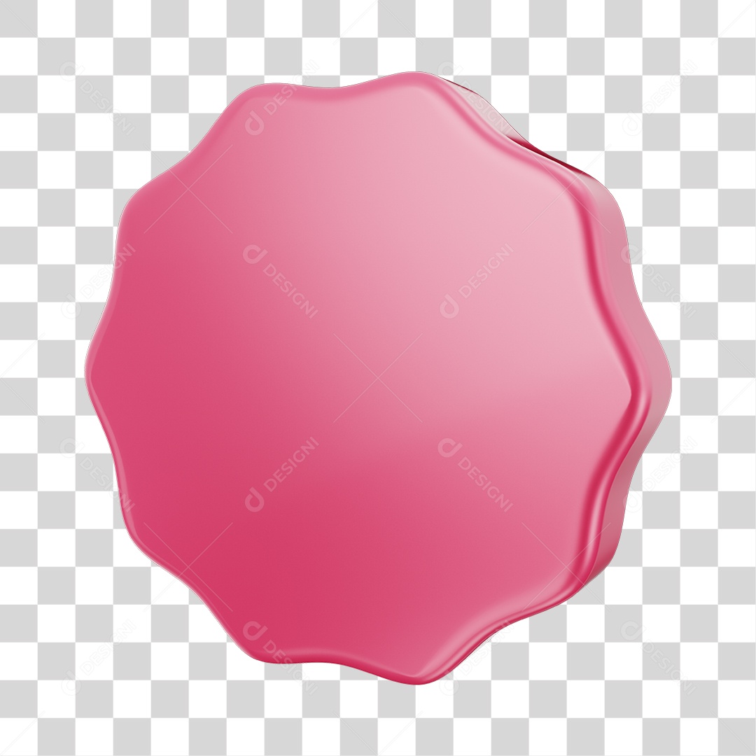 Forma Geométrica Eneágono Elemento 3D Rosa PNG Transparente