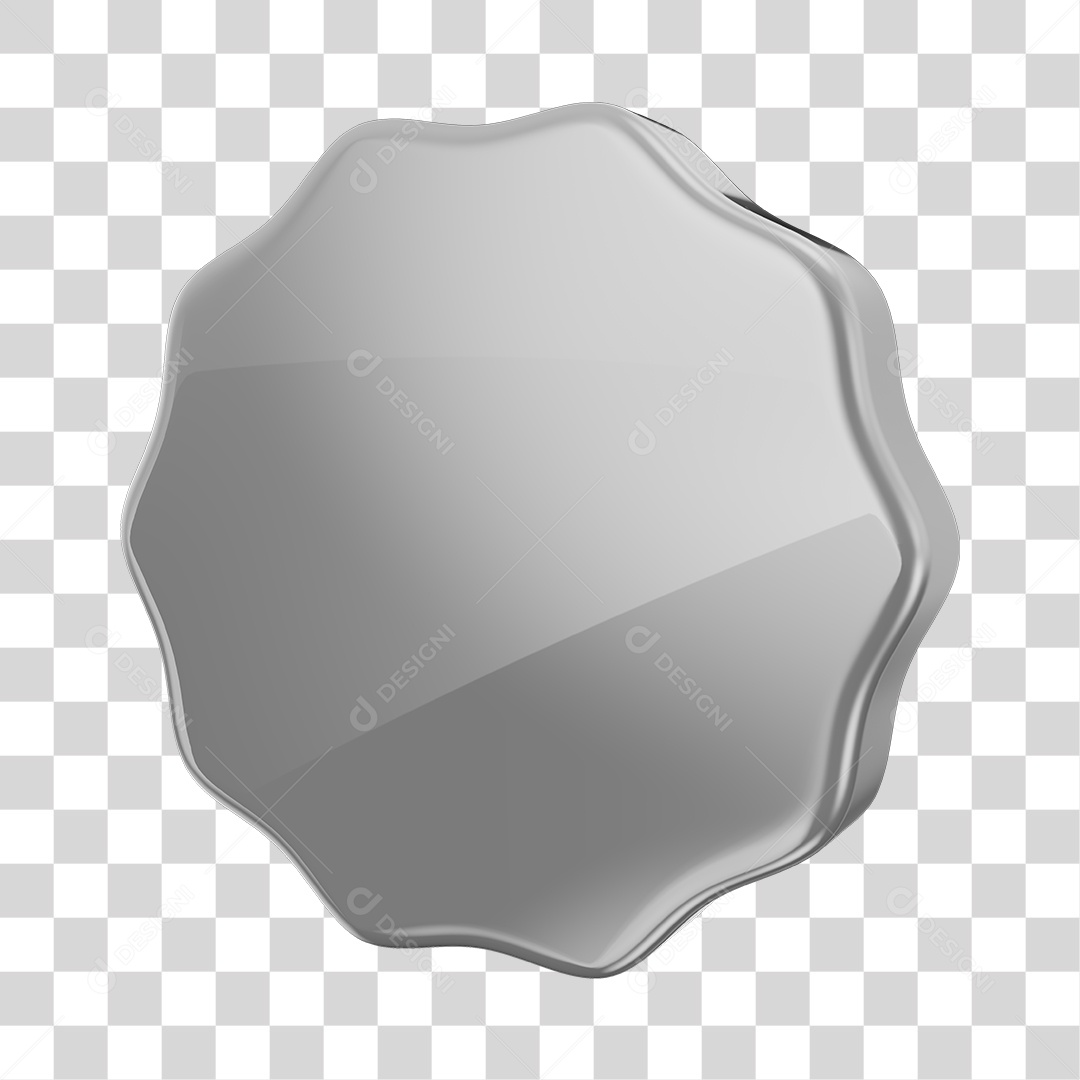 Forma Geométrica Eneágono Elemento 3D Cinza PNG Transparente