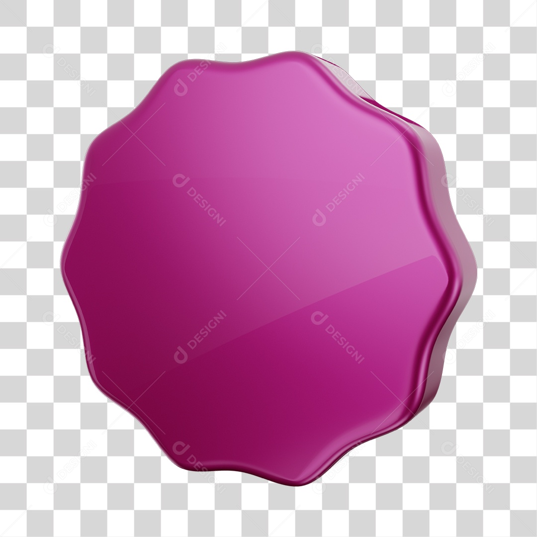 Forma Geométrica Eneágono Elemento 3D Rosa PNG Transparente
