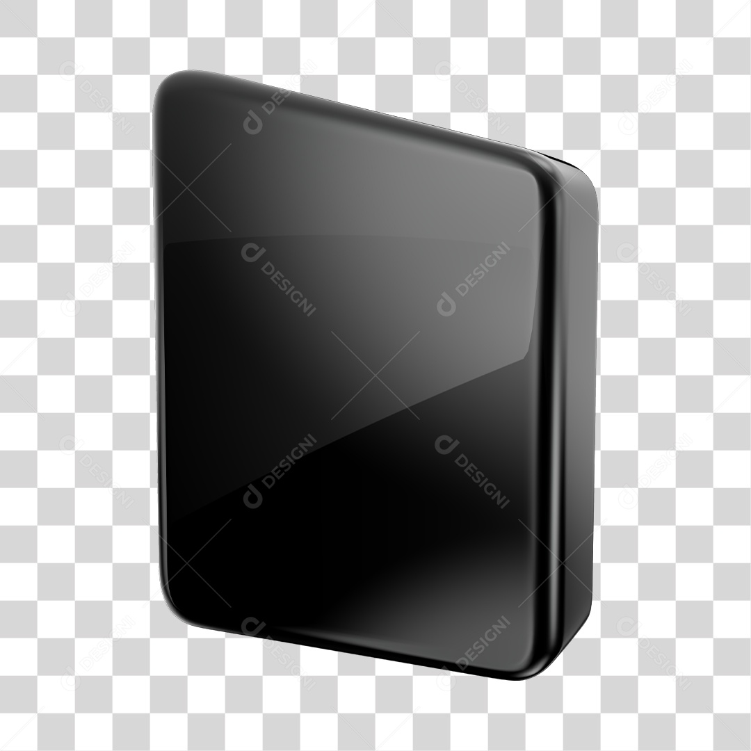 Forma Geométrica Quadrado Elemento 3D Preto PNG Transparente