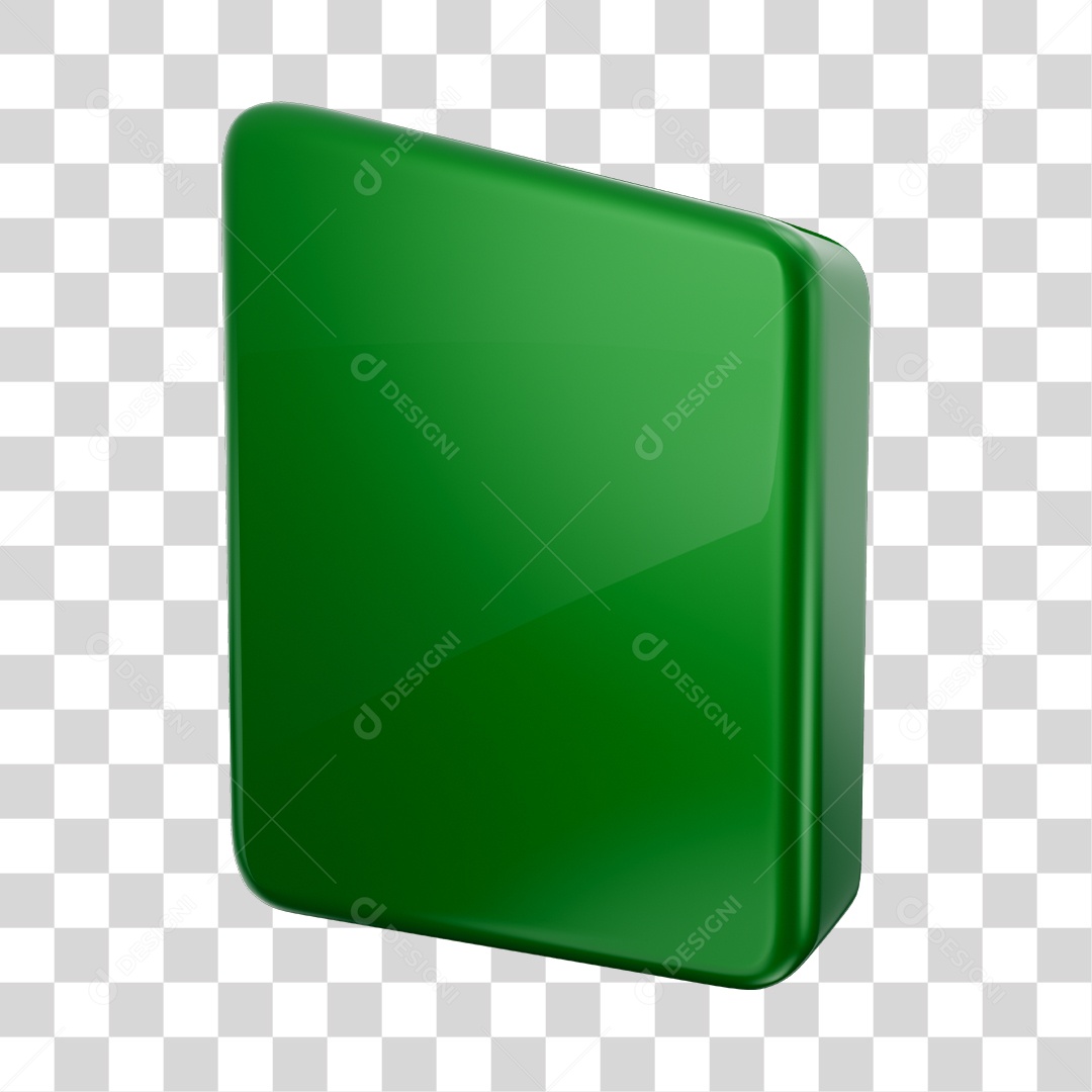 Forma Geométrica Quadrado Elemento 3D Verde PNG Transparente