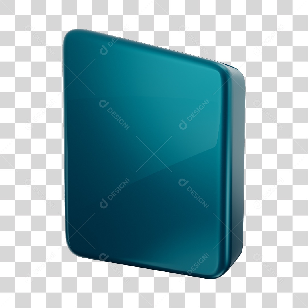 Forma Geométrica Quadrado Elemento 3D Azul PNG Transparente