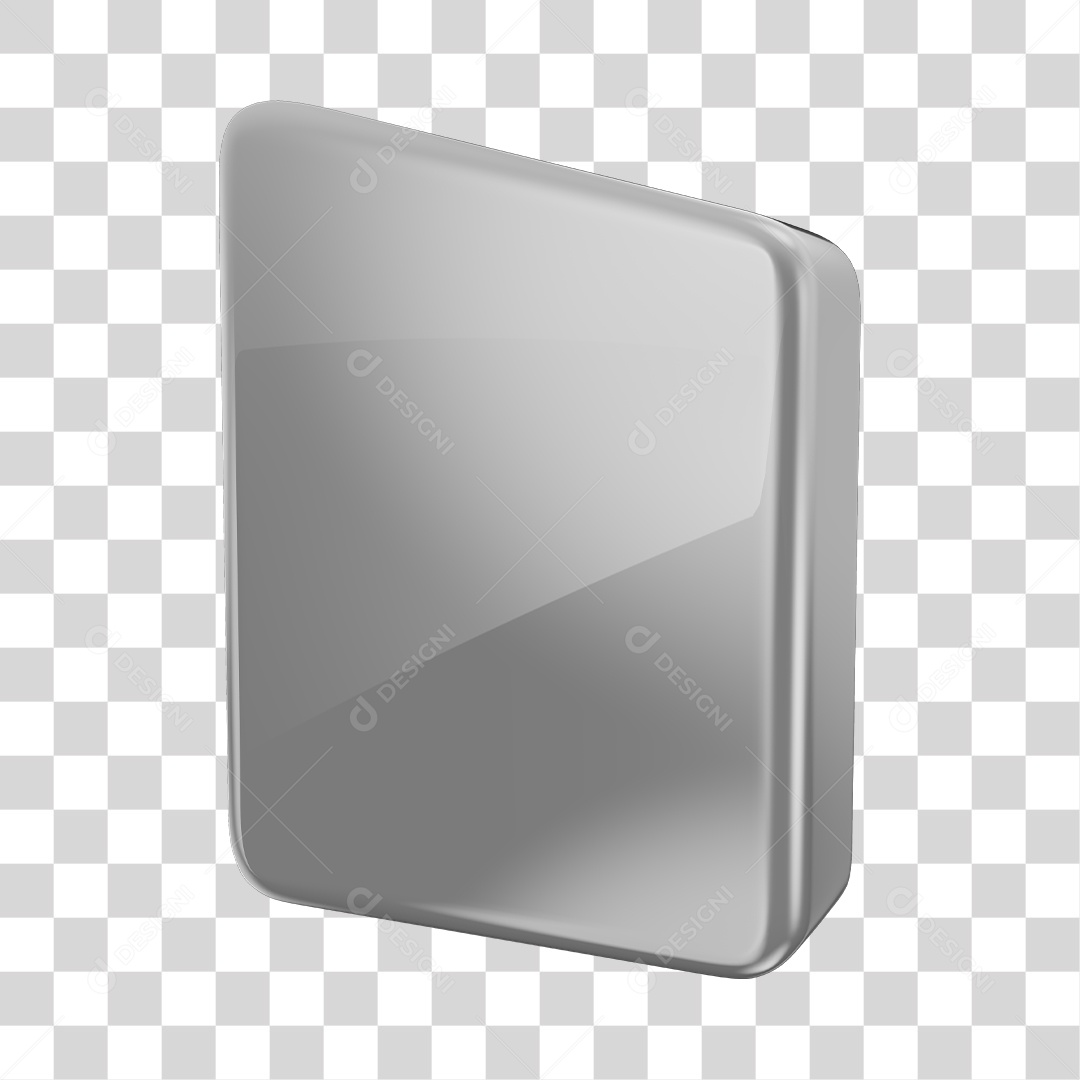 Forma Geométrica Quadrado Elemento 3D Cinza PNG Transparente