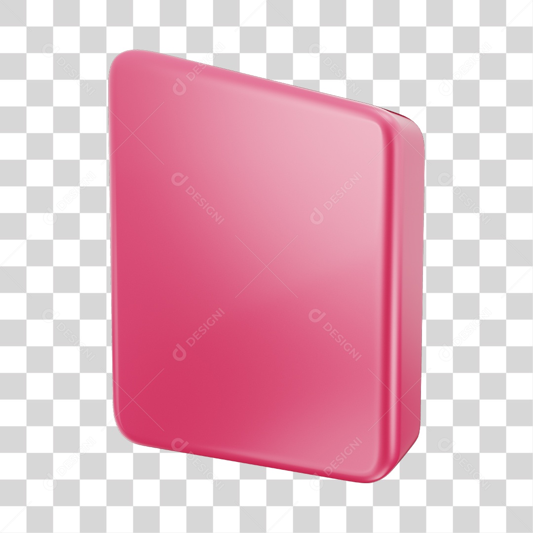 Forma Geométrica Quadrado Elemento 3D Rosa PNG Transparente