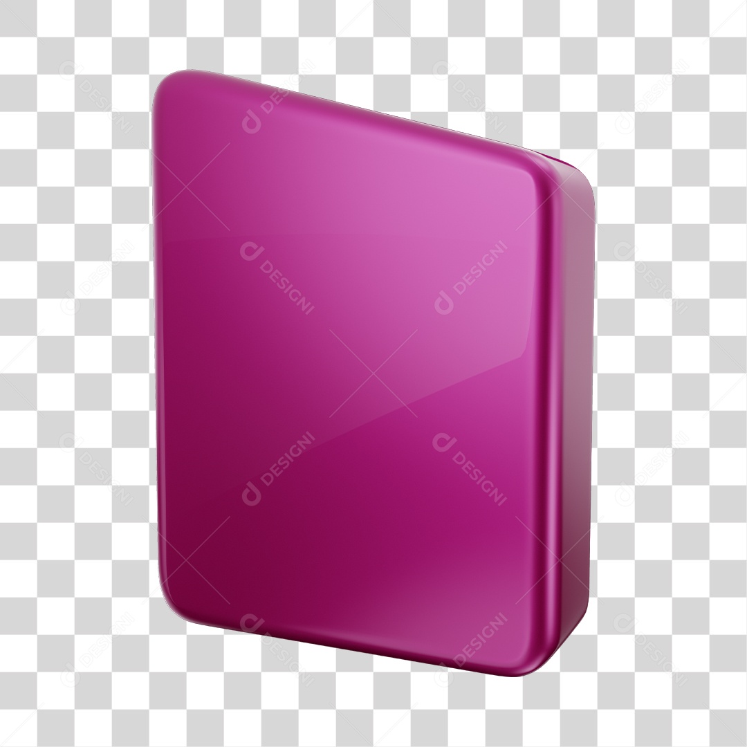 Forma Geométrica Quadrado Elemento 3D Rosa PNG Transparente