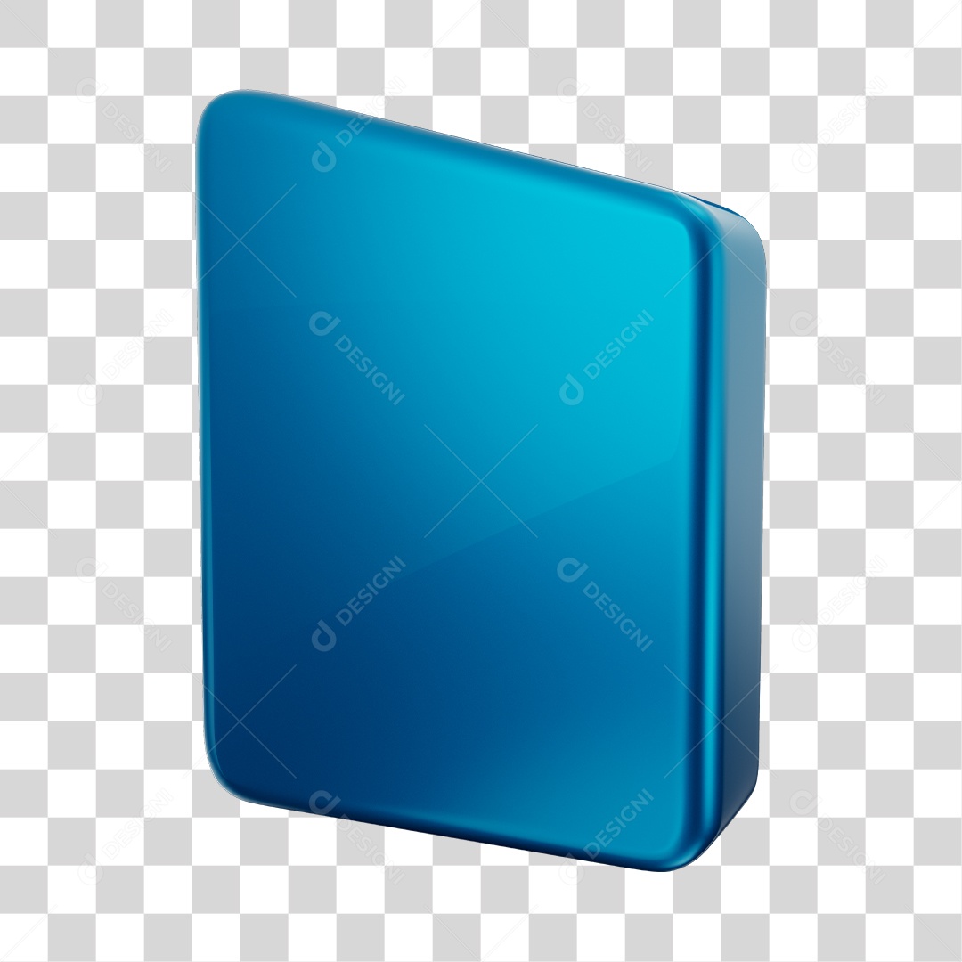 Forma Geométrica Quadrado Elemento 3D Azul PNG Transparente