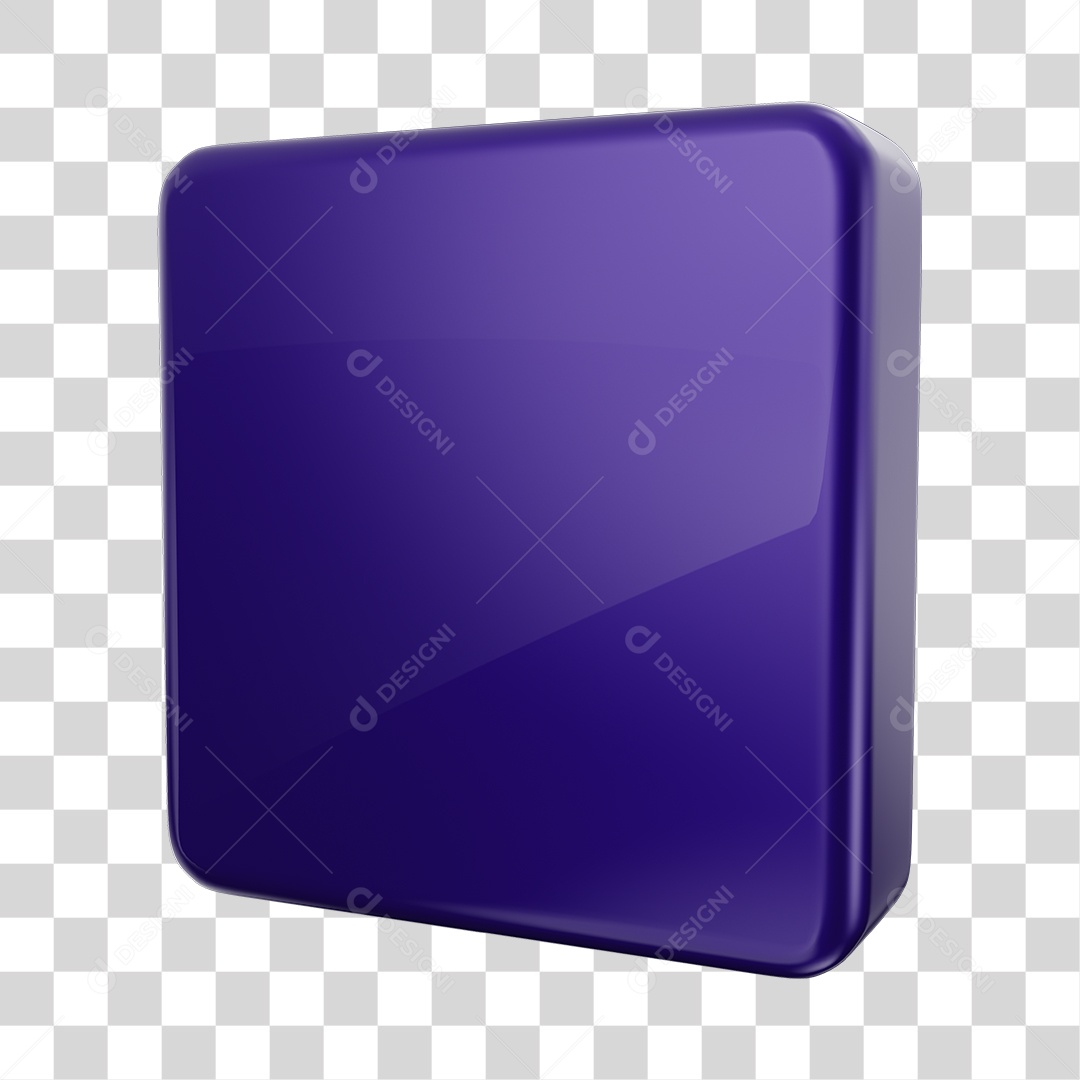 Forma Geométrica Quadrado Elemento 3D Roxo PNG Transparente