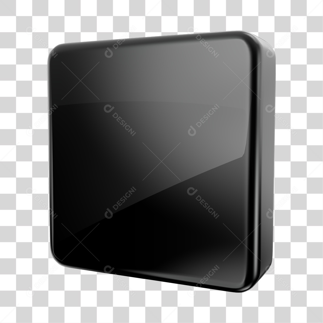 Forma Geométrica Quadrado Elemento 3D Preto PNG Transparente