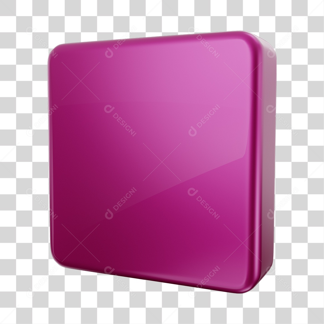 Forma Geométrica Quadrado Elemento 3D Rosa PNG Transparente