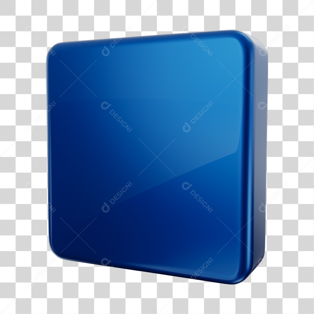 Forma Geométrica Quadrado Elemento 3D Azul PNG Transparente