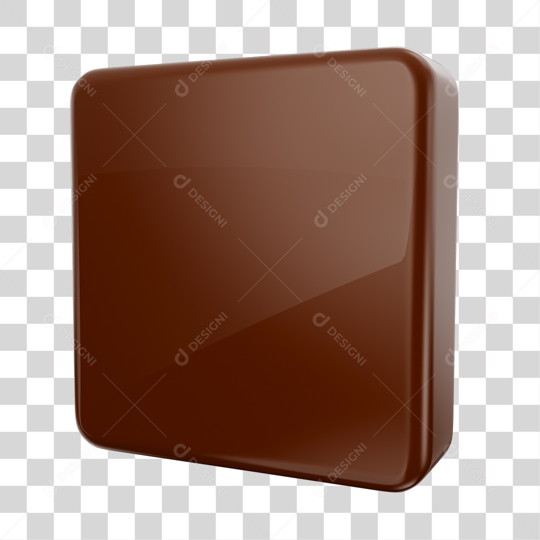 Forma Geométrica Quadrado Elemento 3D Marrom PNG Transparente