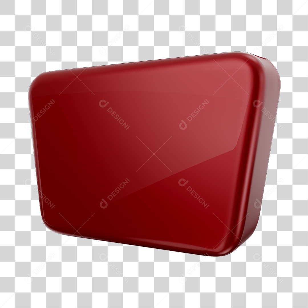Forma Geométrica Elemento 3D Vermelho PNG Transparente