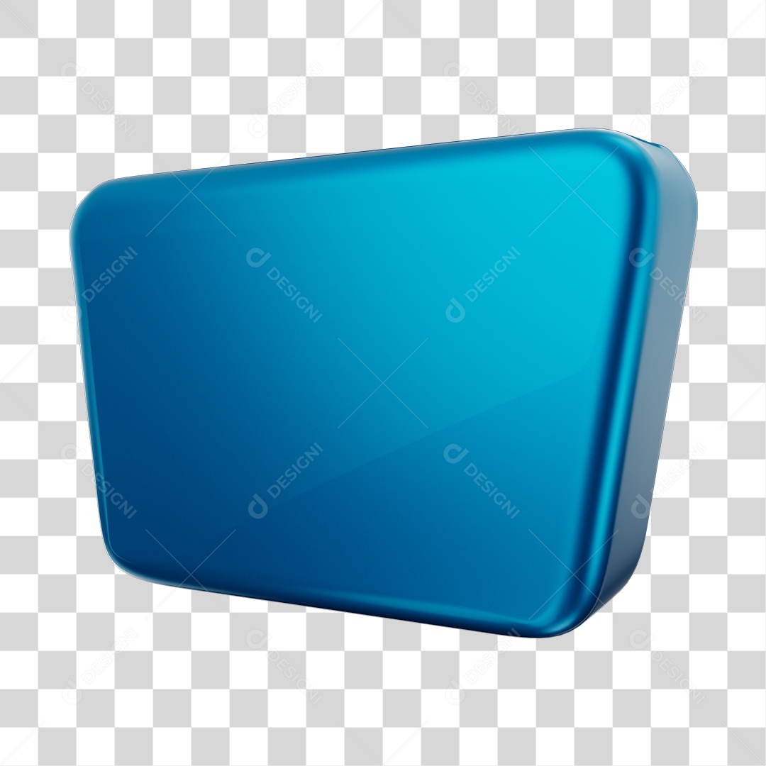 Forma Geométrica Elemento 3D Azul PNG Transparente