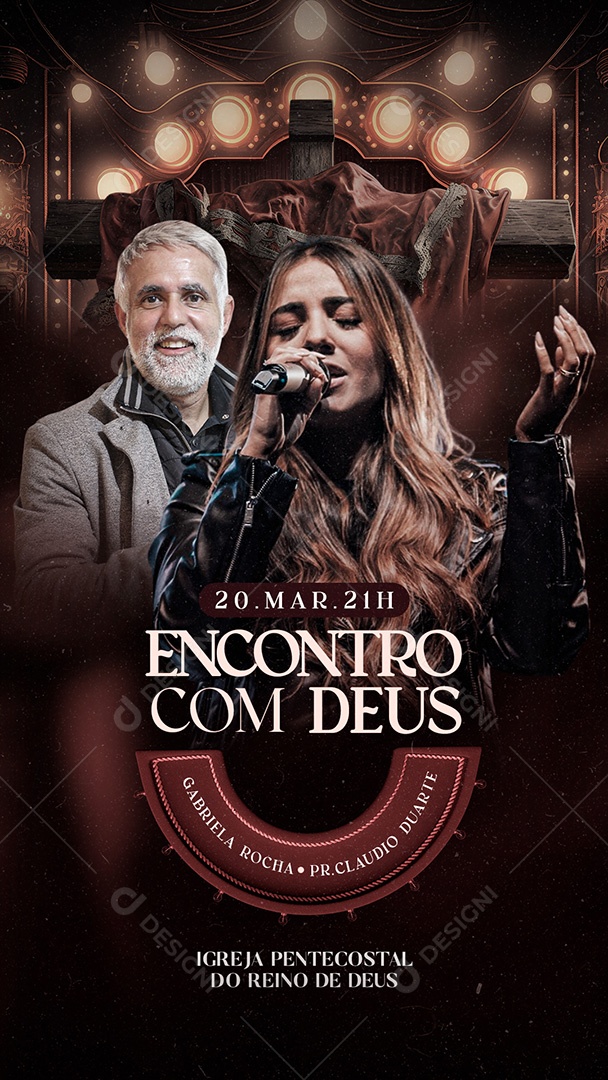 Story Encontro Com Deus Gabriel Rocha Pr Claudio Duarte Flyer Social Media PSD Editável