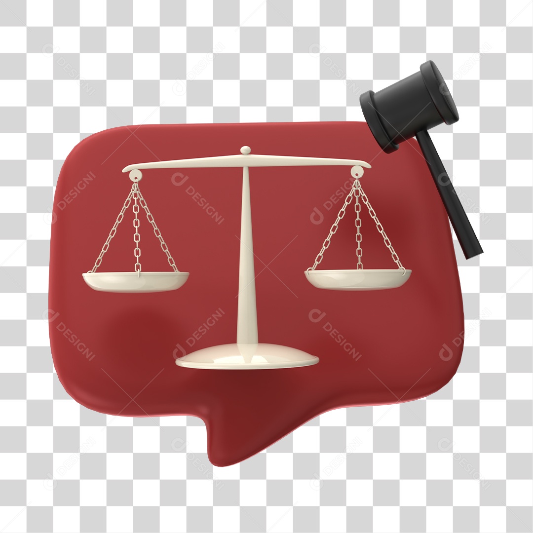 Ícone de Balança Da Justiça e Martelo De Juiz Elemento 3D De Direito PNG Transparente