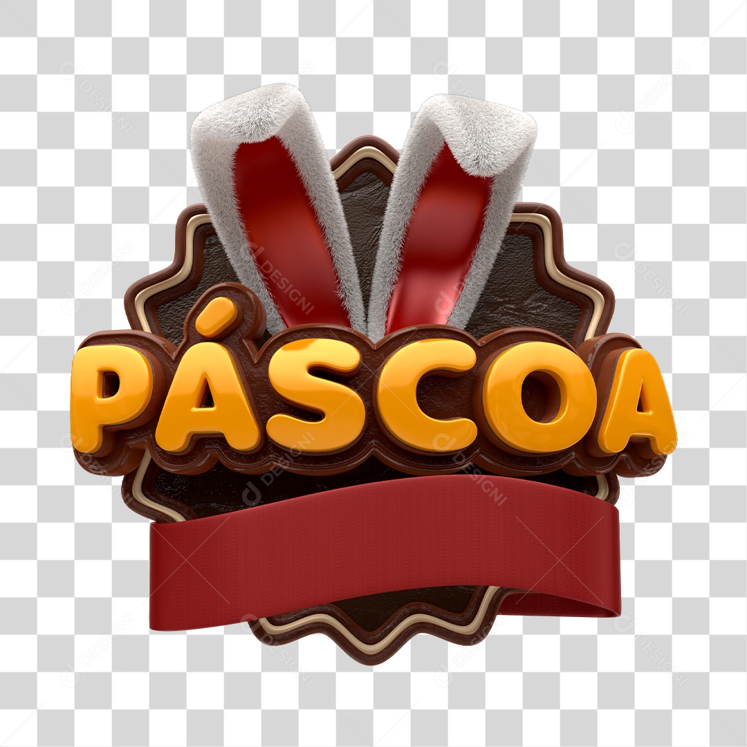 Páscoa Selo 3D Para Composição PNG Transparente