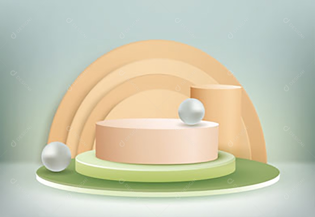 Ilustração de Podium Elemento 3D Para Composição Vetor EPS Editável