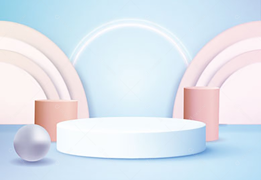 Ilustração de Podium Elemento 3D Para Composição Vetor EPS Editável