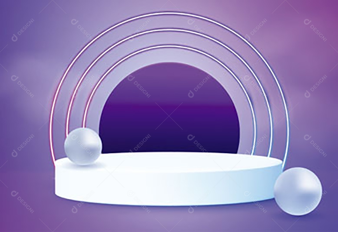 Ilustração de Podium Elemento 3D Para Composição Vetor EPS Editável