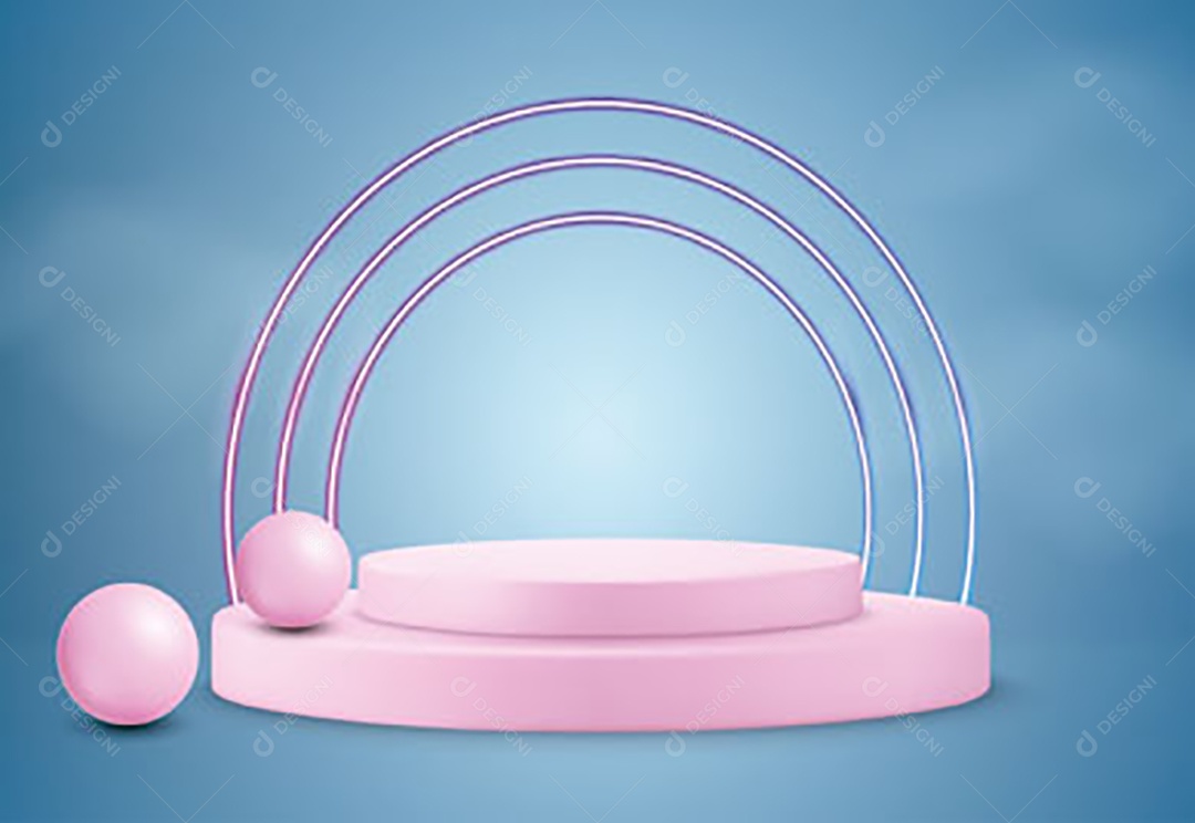 Ilustração de Podium Elemento 3D Para Composição Vetor EPS Editável