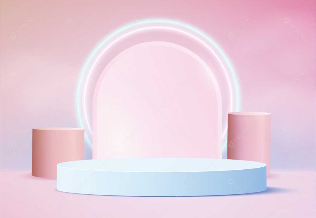 Ilustração de Podium Elemento 3D Para Composição Vetor EPS Editável