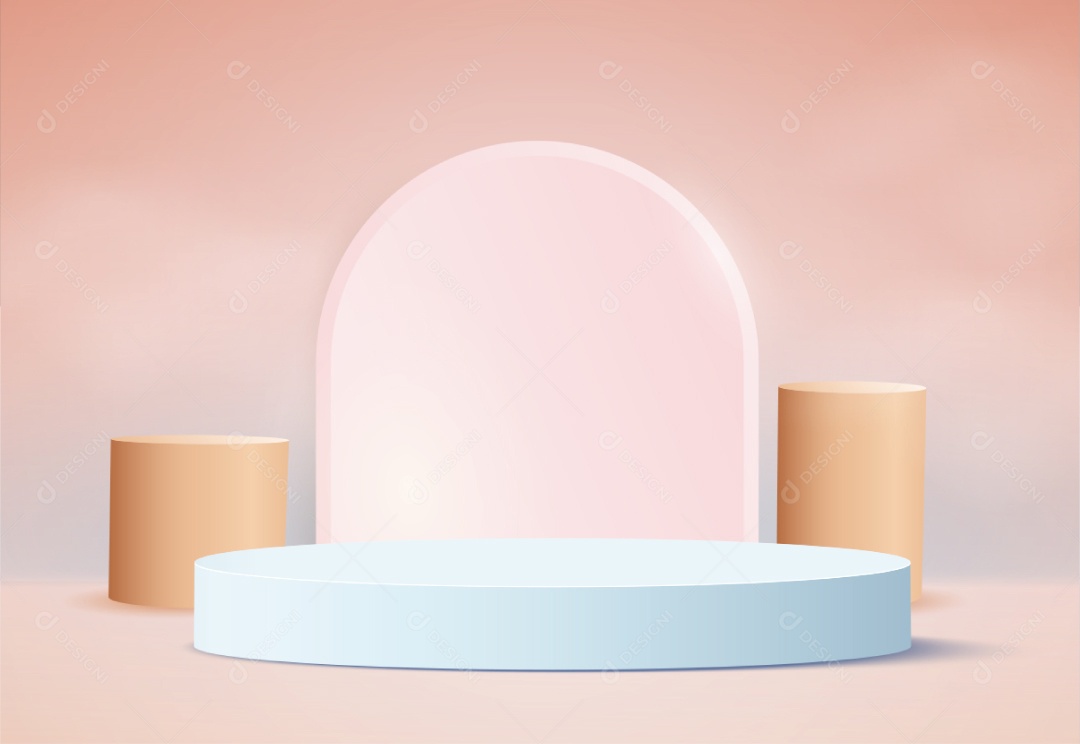 Ilustração de Podium Elemento 3D Para Composição Vetor EPS Editável