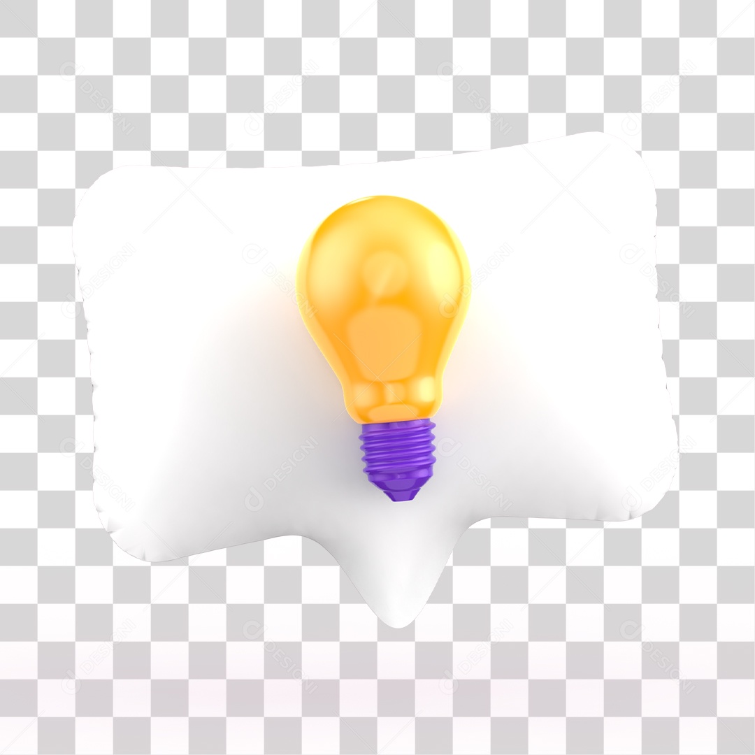 Advertising Icons, Lamp and Message Box, Transparent 3D PNG Element