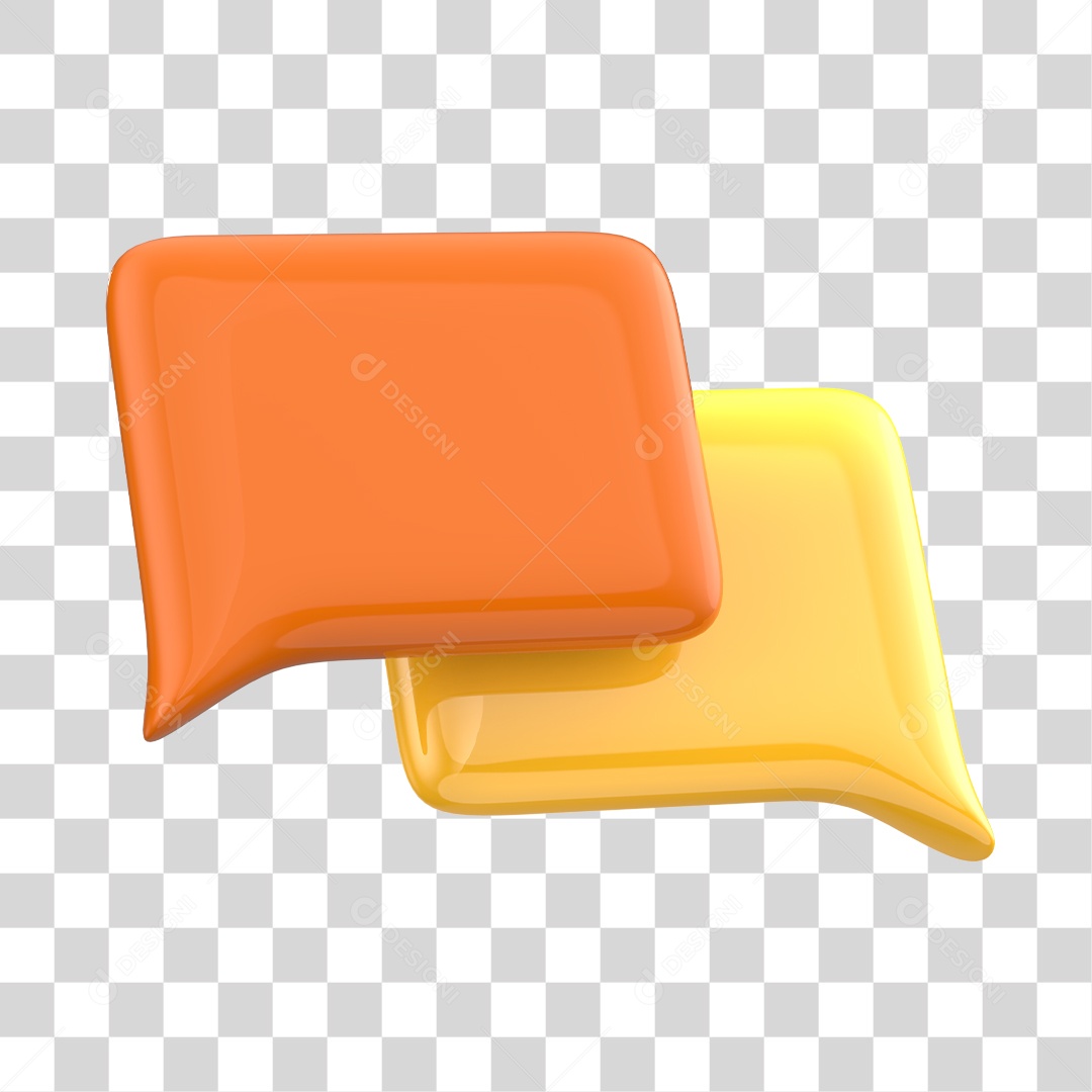 Ícones De Publicidade Laranjado e Amarelo Elemento 3D PNG Transparente