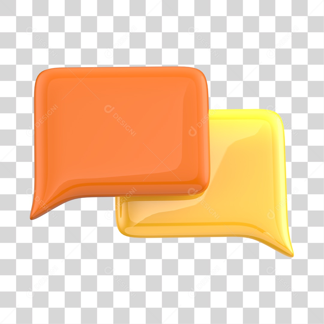 Ícones De Publicidade Laranjado e Amarelo Elemento 3D PNG Transparente