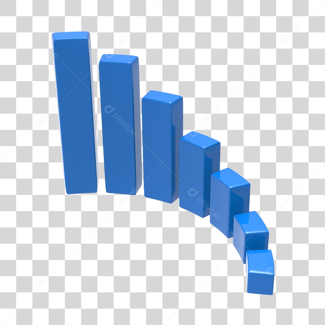 Gráfico De Crescimento Elemento 3D Azul PNG Transparente