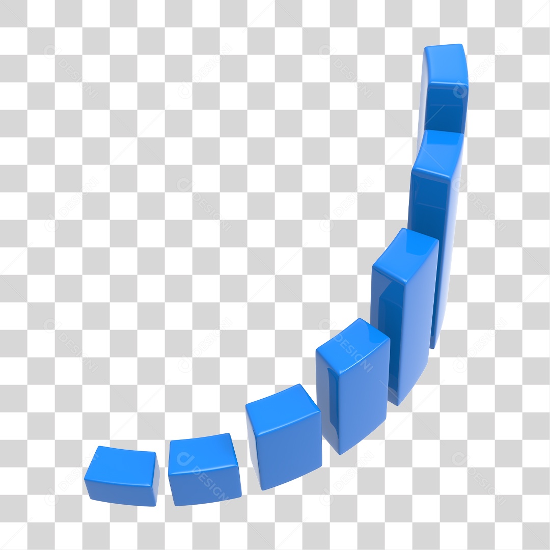 Gráfico De Crescimento Elemento 3D Azul PNG Transparente
