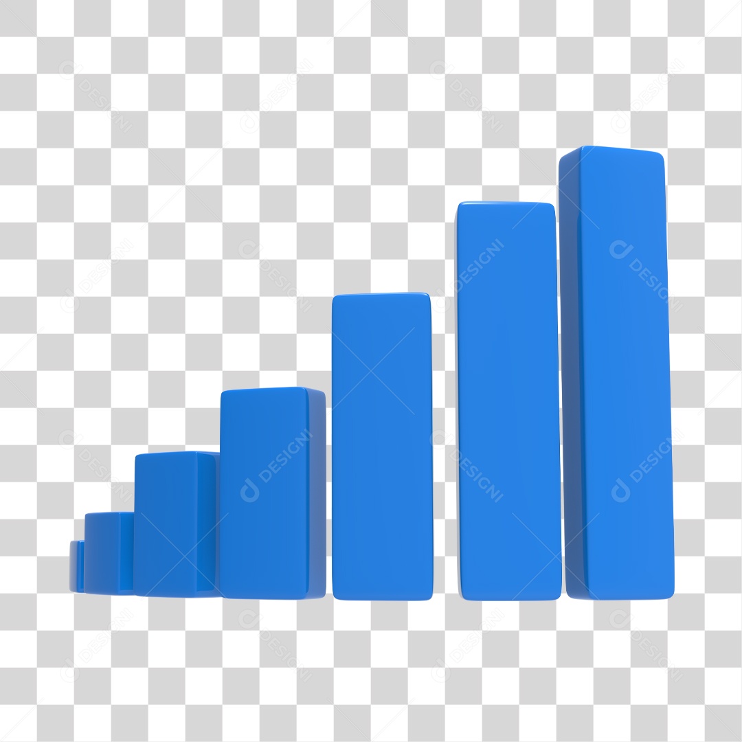 Gráfico De Crescimento Elemento 3D Azul PNG Transparente
