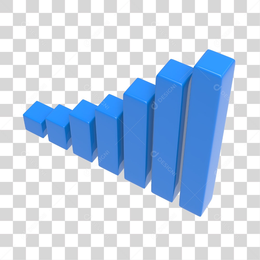 Gráfico De Crescimento Elemento 3D Azul PNG Transparente