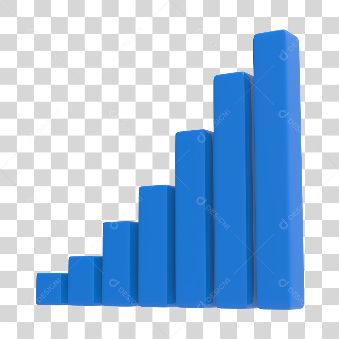 Gráfico De Crescimento Elemento 3D Azul PNG Transparente