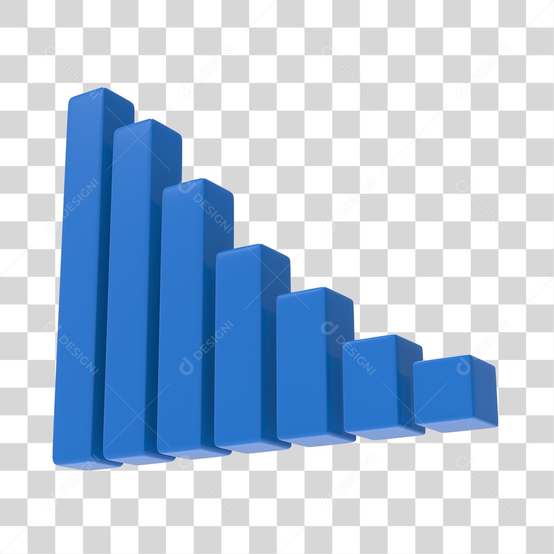 Gráfico De Crescimento Elemento 3D Azul PNG Transparente