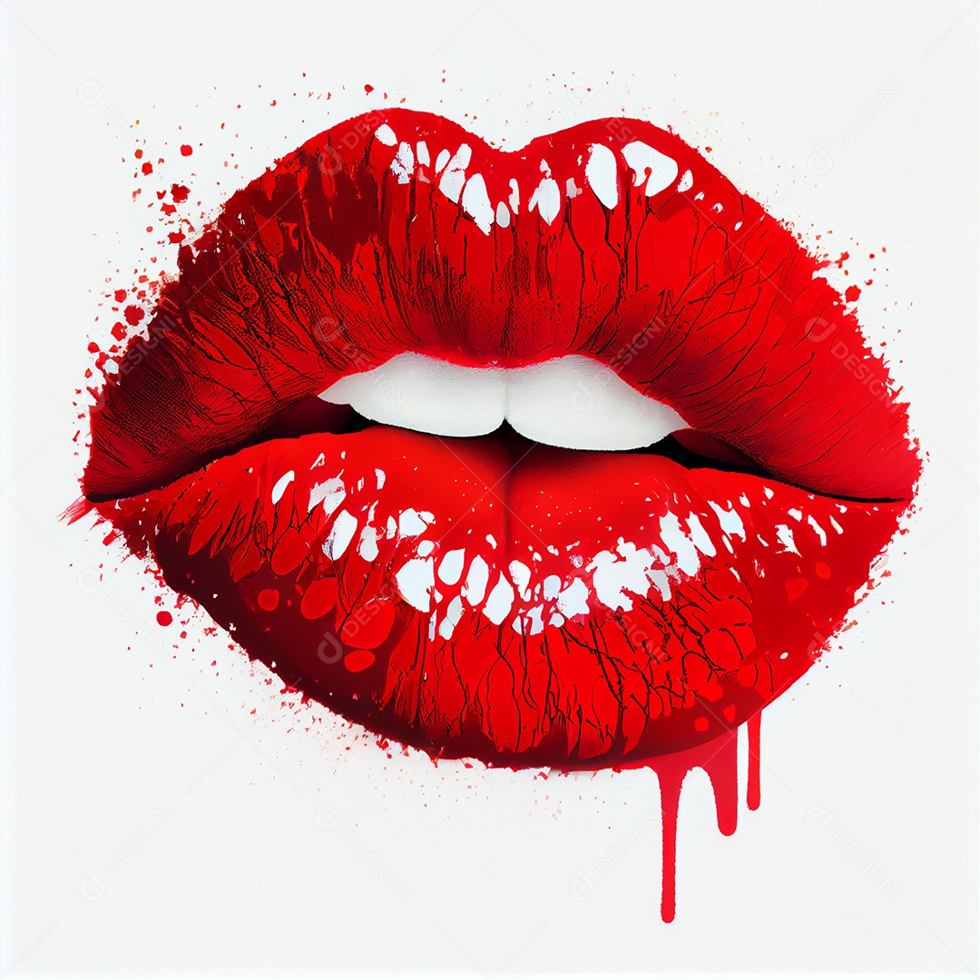 Ilustração de uma boca vermelha
