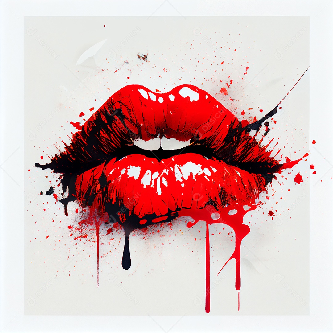 Ilustração de uma boca vermelha